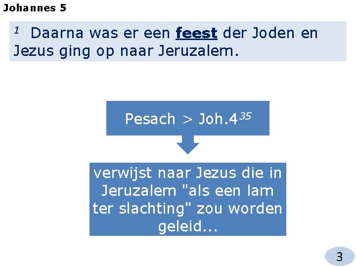 Johannes 5 Daarna was er een feest der Joden en Jezus ging op naar