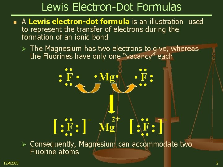 Lewis Electron-Dot Formulas n A Lewis electron-dot formula is an illustration used to represent