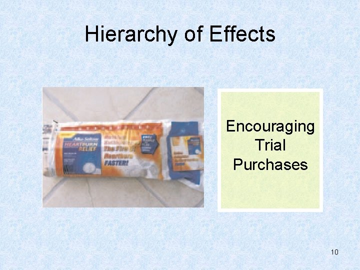 Hierarchy of Effects Encouraging Trial Purchases 10 
