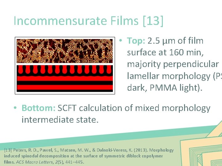 Incommensurate Films [13] • Top: 2. 5 µm of film surface at 160 min,