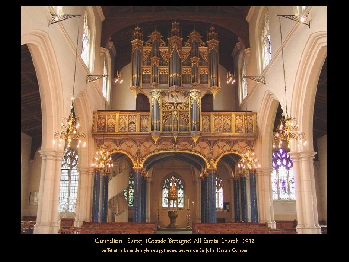 Carshalton , Surrey (Grande-Bretagne) All Saints Church, 1932 buffet et tribune de style néo