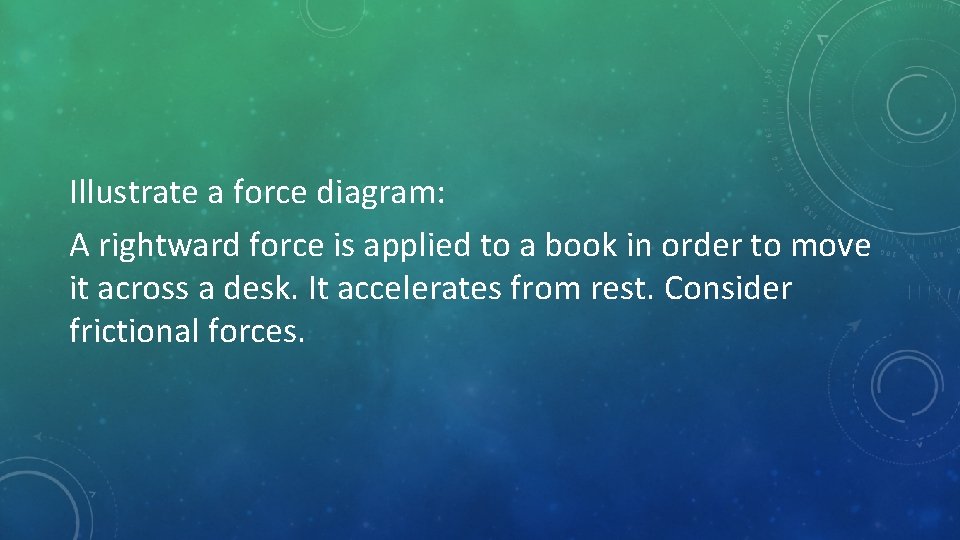 Illustrate a force diagram: A rightward force is applied to a book in order