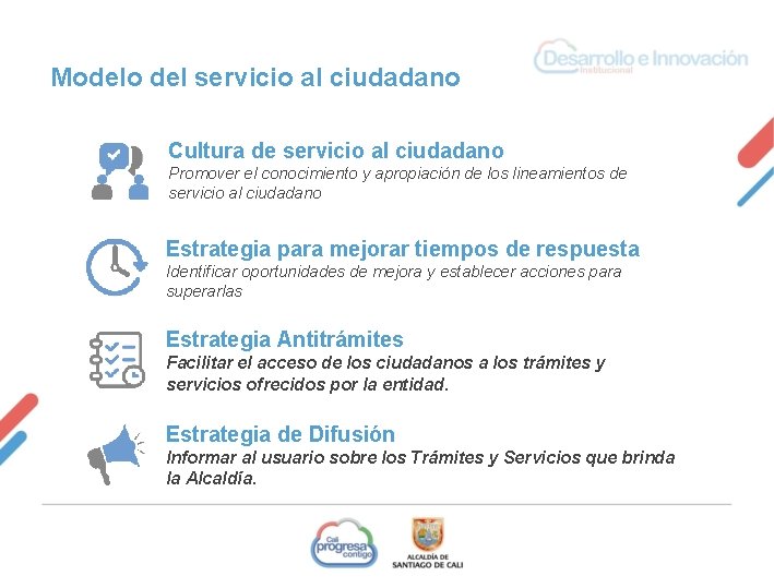 Modelo del servicio al ciudadano Cultura de servicio al ciudadano Promover el conocimiento y
