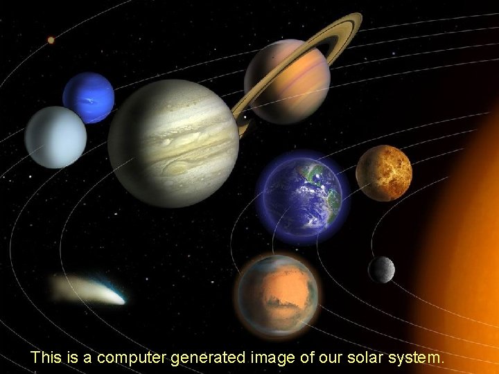 This is a computer generated image of our solar system. 