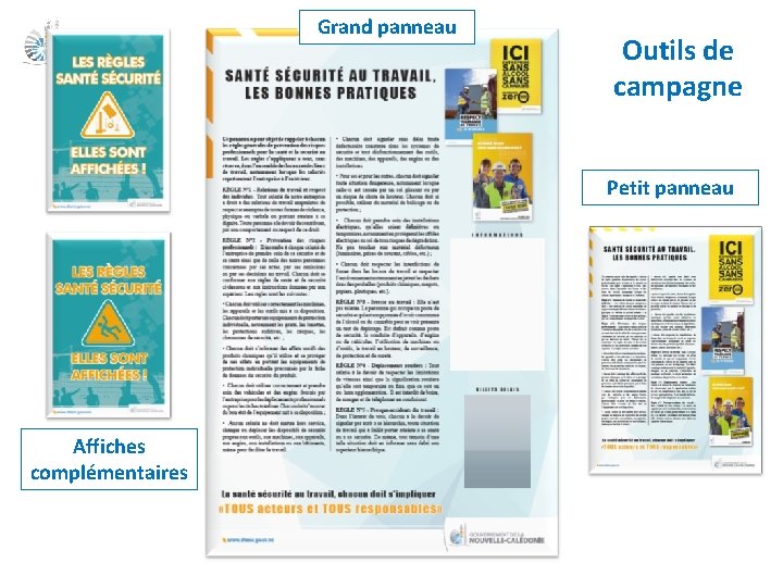 Grand panneau Outils de campagne Petit panneau Affiches complémentaires 