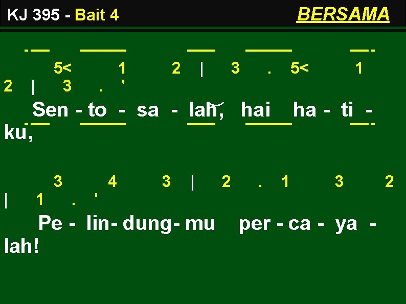BERSAMA KJ 395 - Bait 4 2 | 5< 3 1. ' 2 |