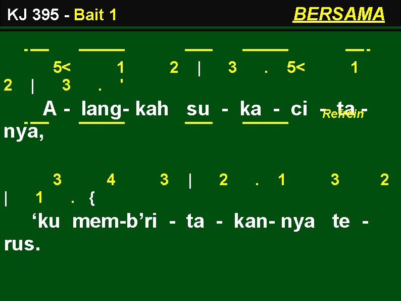 BERSAMA KJ 395 - Bait 1 2 | 5< 3 1. ' 2 |