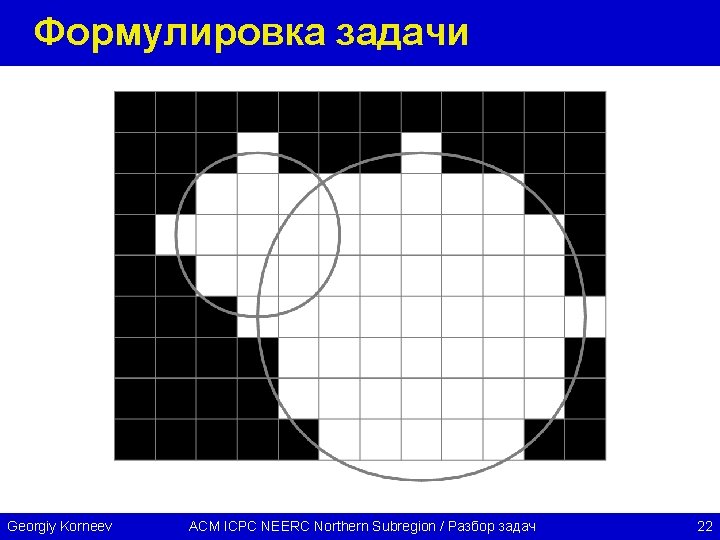 Формулировка задачи Georgiy Korneev ACM ICPC NEERC Northern Subregion / Разбор задач 22 