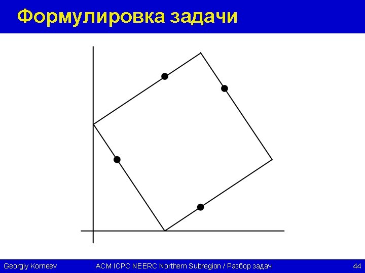 Формулировка задачи Georgiy Korneev ACM ICPC NEERC Northern Subregion / Разбор задач 44 