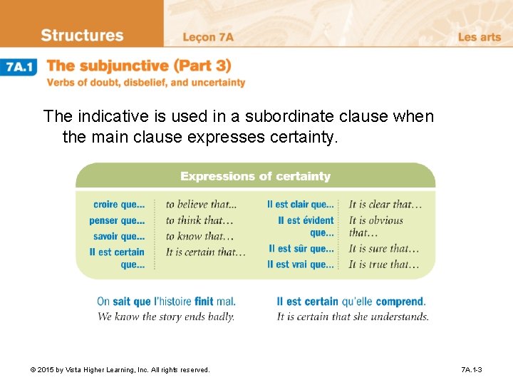 The indicative is used in a subordinate clause when the main clause expresses certainty.
