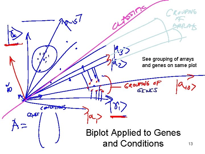 See grouping of arrays and genes on same plot Biplot Applied to Genes and