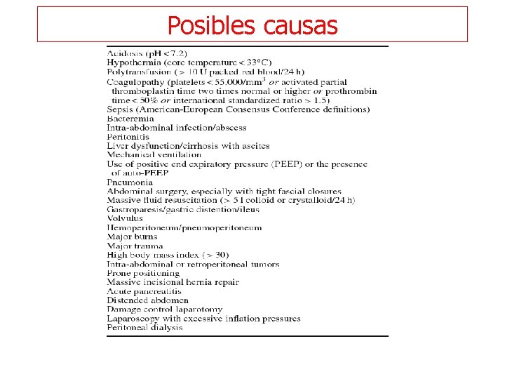 Posibles causas 