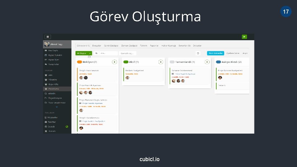 Görev Oluşturma cubicl. io 17 