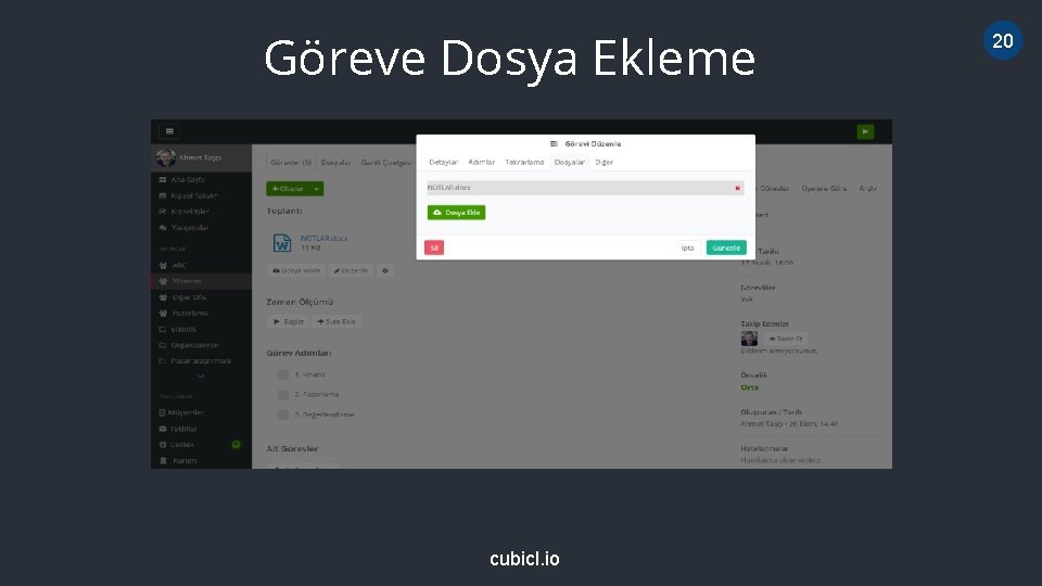 Göreve Dosya Ekleme cubicl. io 20 