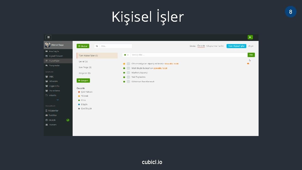 Kişisel İşler cubicl. io 8 