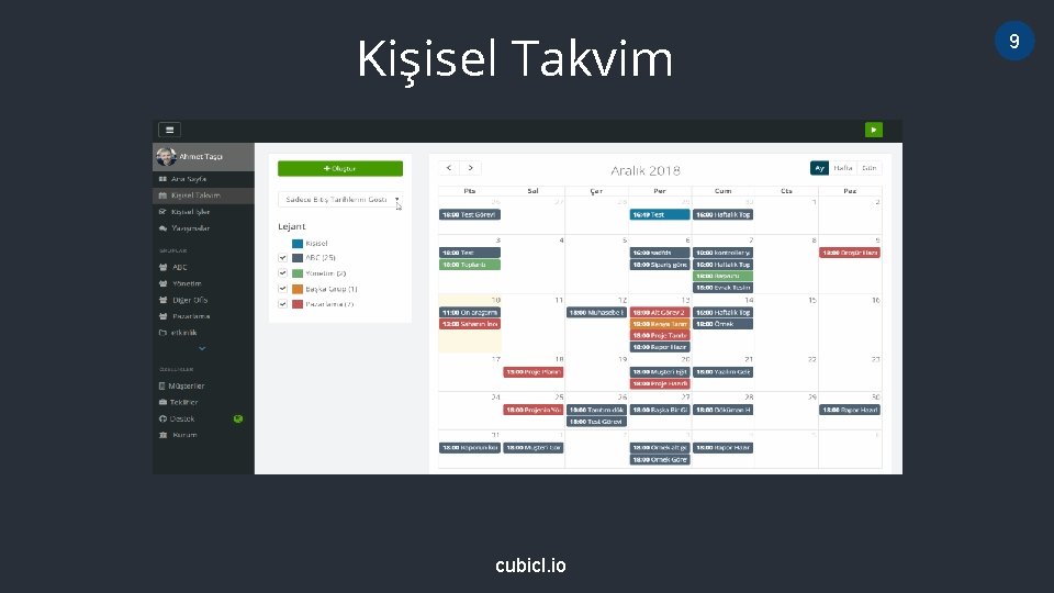 Kişisel Takvim cubicl. io 9 
