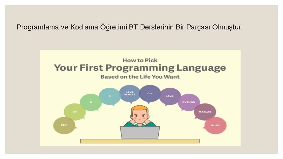 Programlama ve Kodlama Öğretimi BT Derslerinin Bir Parçası Olmuştur. 