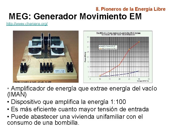 8. Pioneros de la Energía Libre MEG: Generador Movimiento EM http: //www. cheniere. org/