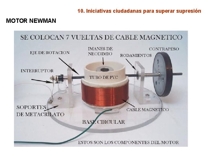 10. Iniciativas ciudadanas para superar supresión MOTOR NEWMAN 