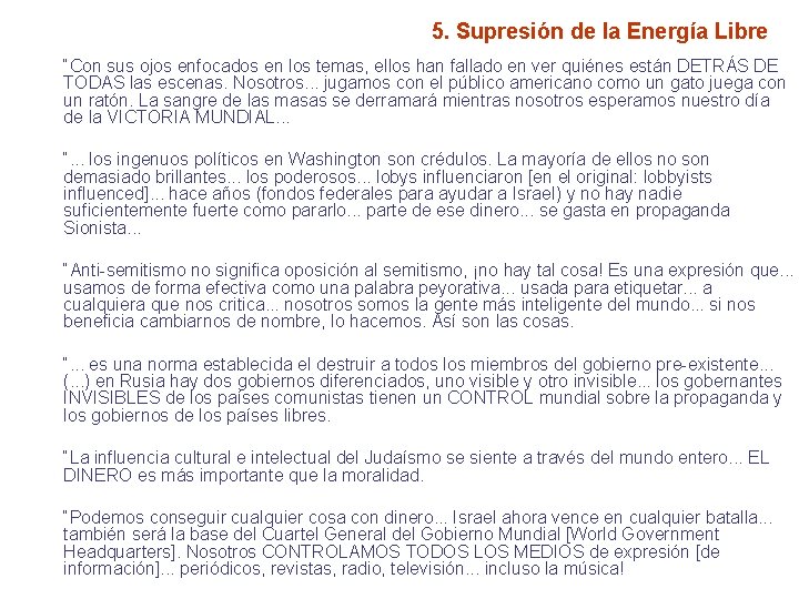 5. Supresión de la Energía Libre “Con sus ojos enfocados en los temas, ellos