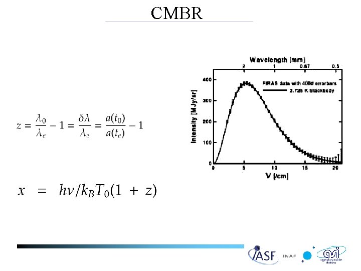 CMBR SPECTRUM T 0 = 2. 725 ± 0. 002 °K (Mather et al.