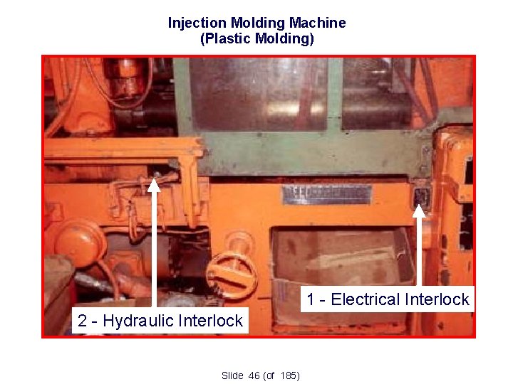 Injection Molding Machine (Plastic Molding) 1 - Electrical Interlock 2 - Hydraulic Interlock Slide