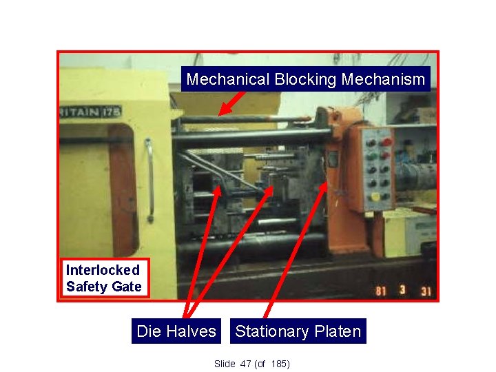 175 Ton Injection Molding Machine Mechanical Blocking Mechanism Interlocked Safety Gate Die Halves Stationary
