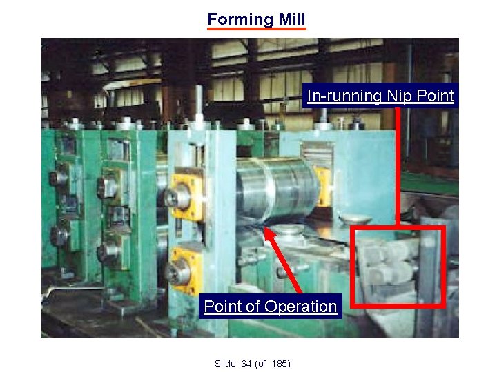 Forming Mill In-running Nip Point of Operation Slide 64 (of 185) 