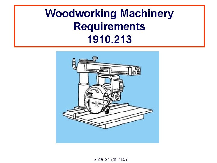 Woodworking Machinery Requirements 1910. 213 Slide 91 (of 185) 