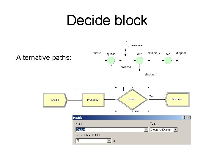 Decide block Alternative paths: 