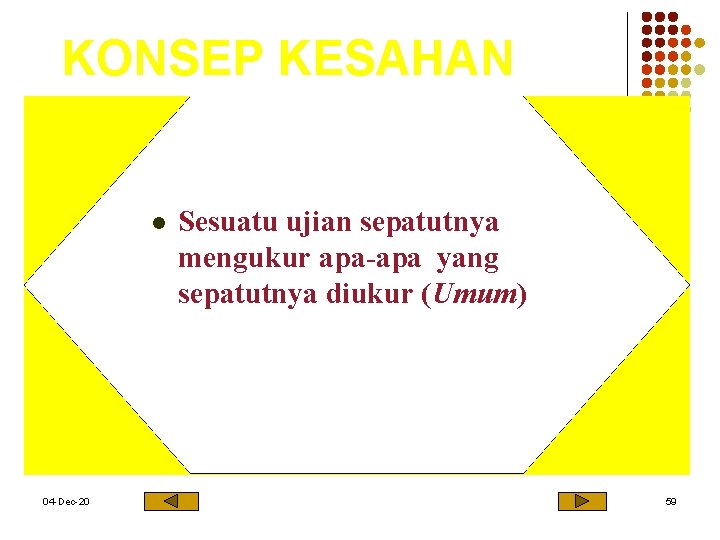 KONSEP KESAHAN l 04 -Dec-20 Sesuatu ujian sepatutnya mengukur apa-apa yang sepatutnya diukur (Umum)