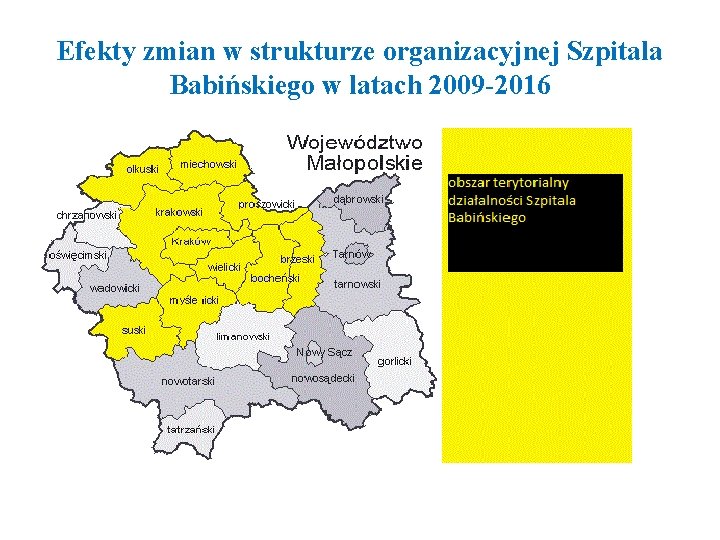 Efekty zmian w strukturze organizacyjnej Szpitala Babińskiego w latach 2009 -2016 