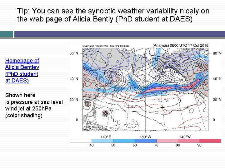 Tip: You can see the synoptic weather variability nicely on the web page of