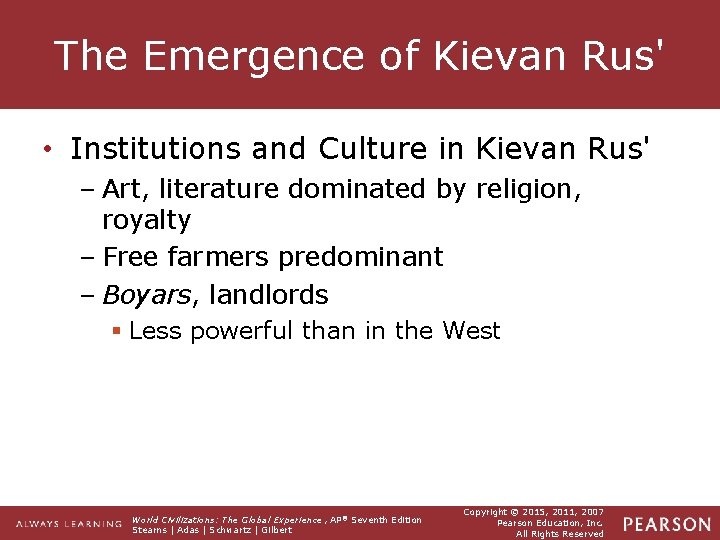 The Emergence of Kievan Rus' • Institutions and Culture in Kievan Rus' – Art, The Emergence of Kievan Rus' • Institutions and Culture in Kievan Rus' – Art,