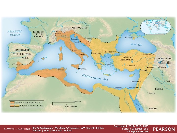 Map 10. 1 The Byzantine Empire Under Justinian’s ambitious expansion exhausted his treasury, and Map 10. 1 The Byzantine Empire Under Justinian’s ambitious expansion exhausted his treasury, and