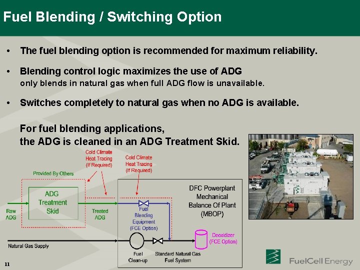 Fuel Blending / Switching Option • The fuel blending option is recommended for maximum