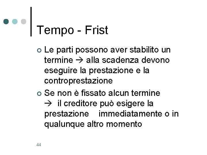 Tempo - Frist Le parti possono aver stabilito un termine alla scadenza devono eseguire