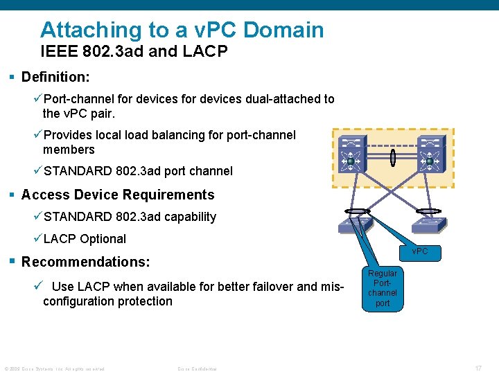 Attaching to a v. PC Domain IEEE 802. 3 ad and LACP § Definition: