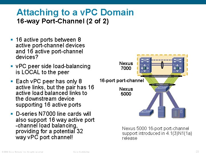 Attaching to a v. PC Domain 16 -way Port-Channel (2 of 2) § 16