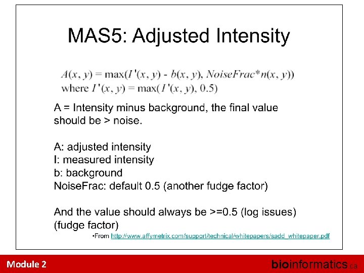 Module 2 bioinformatics. ca 