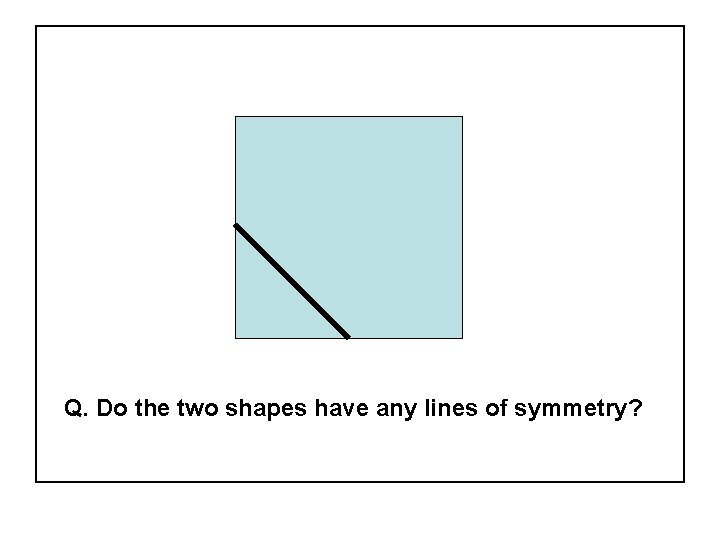 Q. Do the two shapes have any lines of symmetry? 