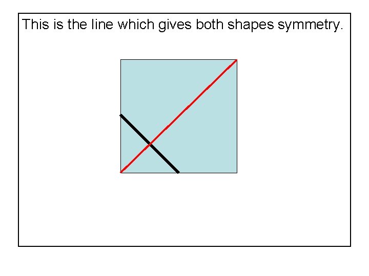 This is the line which gives both shapes symmetry. 