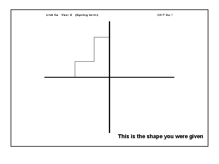 This is the shape you were given 
