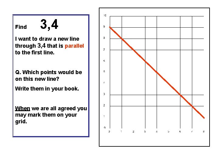 Find 3, 4 I want to draw a new line through 3, 4 that