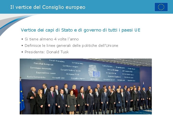 Il vertice del Consiglio europeo Vertice dei capi di Stato e di governo di