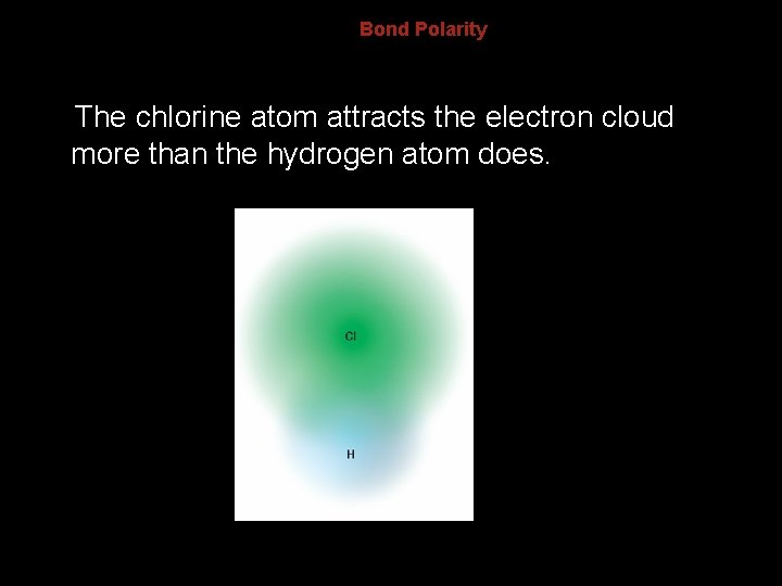 8. 4 Bond Polarity The chlorine atom attracts the electron cloud more than the