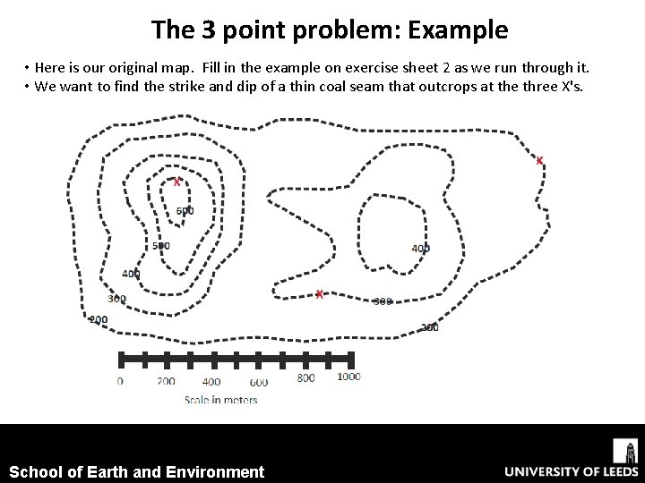 The 3 point problem: Example • Here is our original map. Fill in the