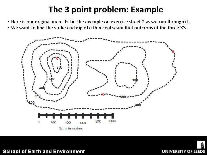 The 3 point problem: Example • Here is our original map. Fill in the The 3 point problem: Example • Here is our original map. Fill in the