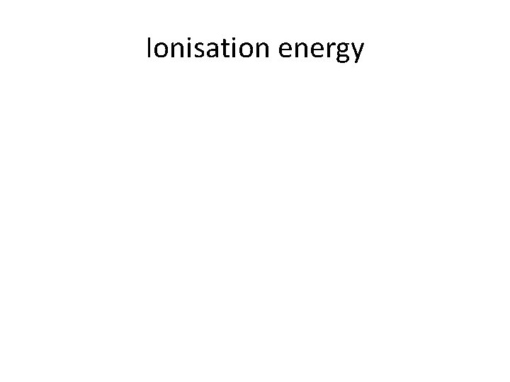 Ionisation energy 