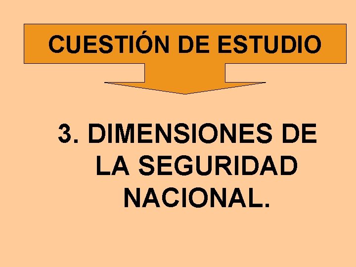 CUESTIÓN DE ESTUDIO 3. DIMENSIONES DE LA SEGURIDAD NACIONAL. 